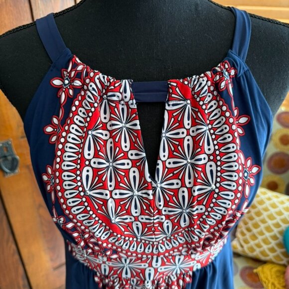 INC International Concepts Red White and Blue Halter Blouse - Picture 3 of 8
